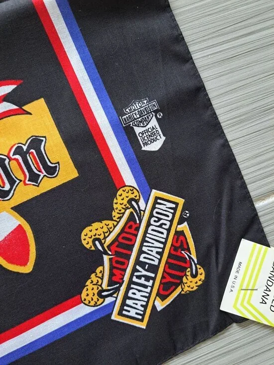 New Vintage Harley-Davidson Bandana Eagle "This We Will Defend" USA Cotton - Picture 3 of 6